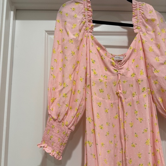 Faithfull The Brand Mathilde Midi Sun Dress | Floral Print | Size 6 | Pink - Picture 8 of 12